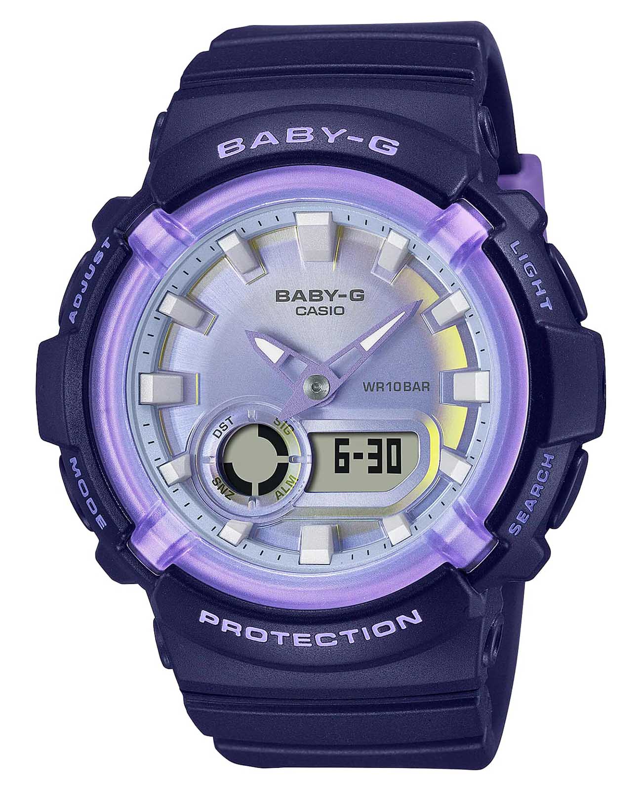Casio Casio Baby-G BGA-280DR-2A  BGA-280DR-2A кварцевые женские часы  циферблат, браслет пластик — вид спереди