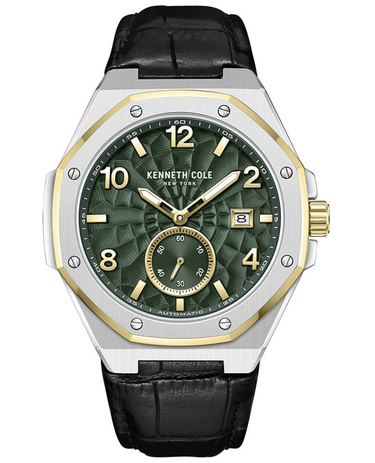 Kenneth Cole Kenneth Cole Automatic KCWGX0059003  KCWGX0059003 механические мужские часы зеленый циферблат, браслет кожаный — вид спереди