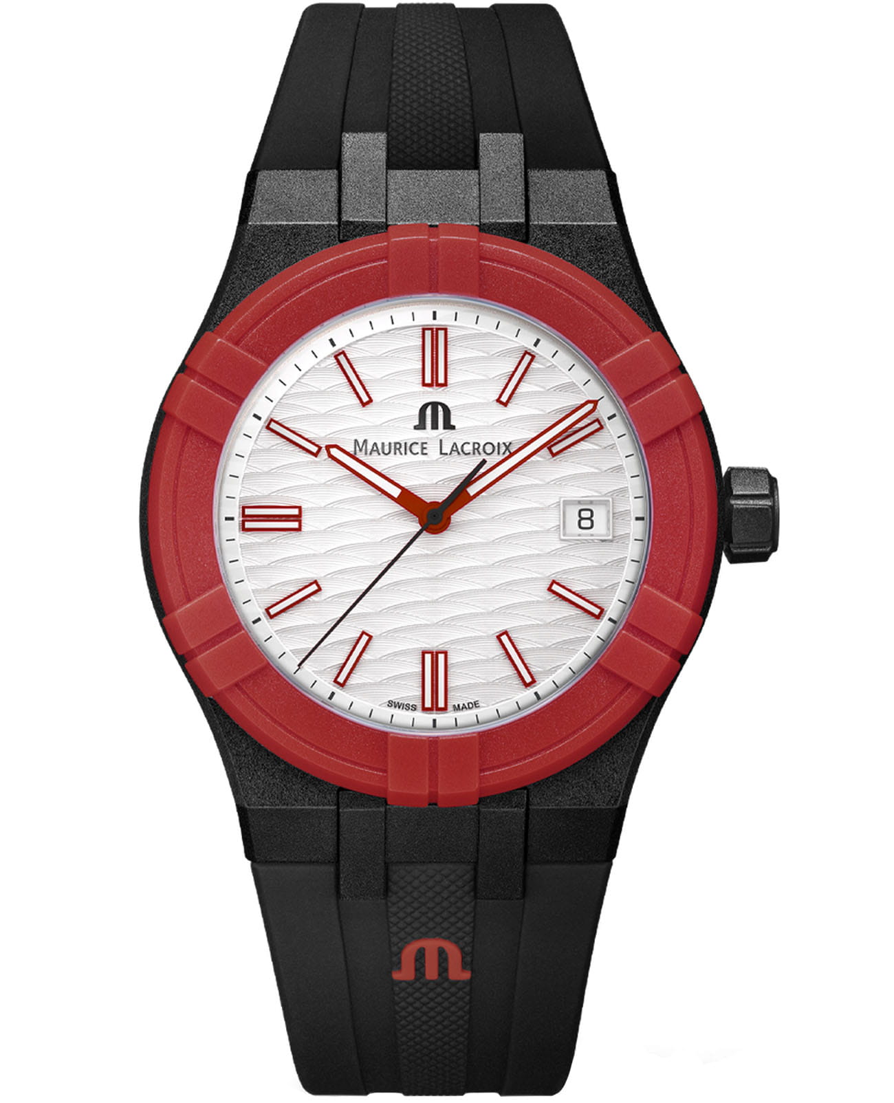 Maurice Lacroix Maurice Lacroix Aikon #Tide Black, Red and White AI2008-04010-400-J , наручные мужские часы фото под углом