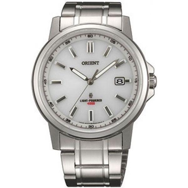 Orient Orient WE02005W (FWE02005W)  FWE02005W  мужские часы белый циферблат, браслет  — вид спереди