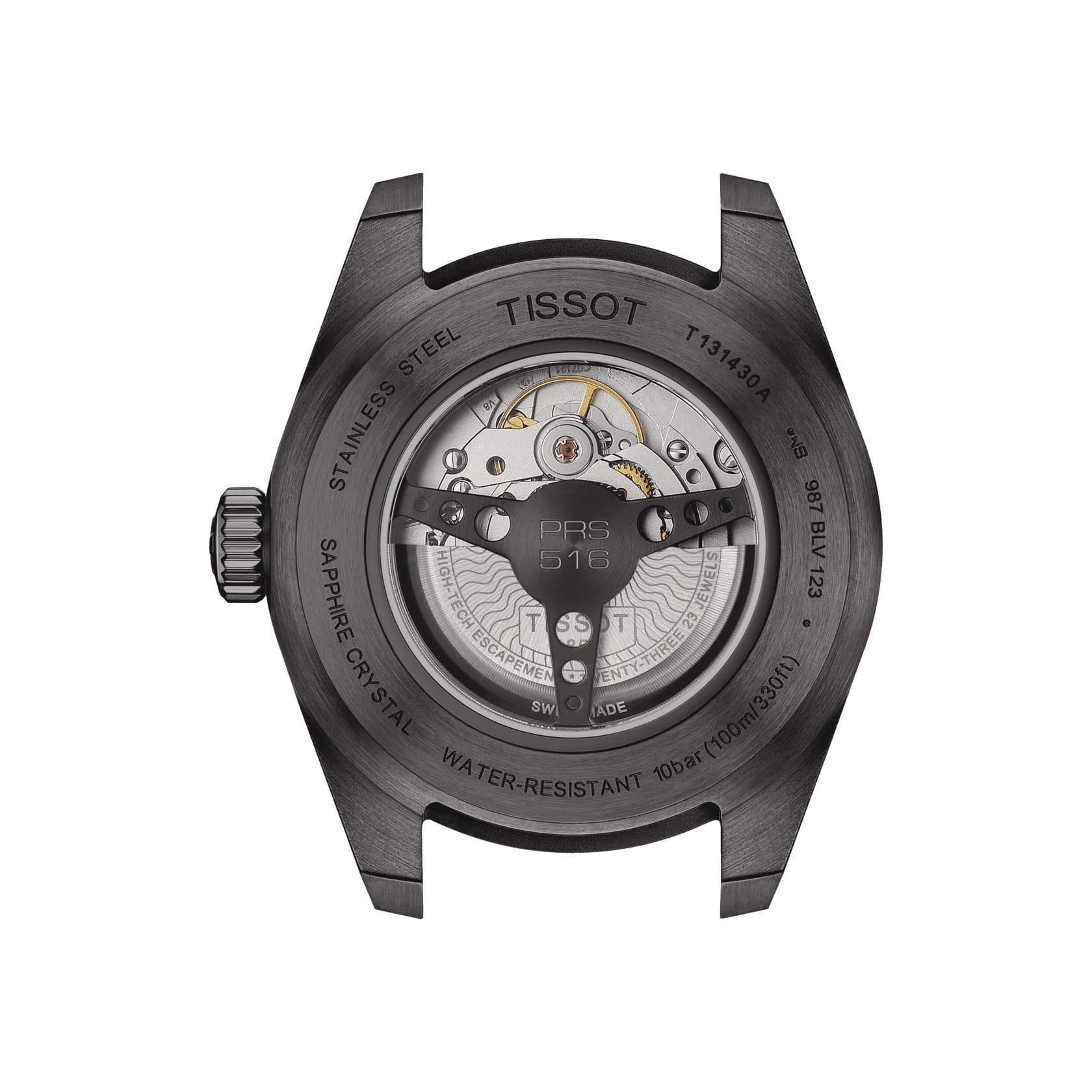 Tissot Tissot PRS 516 Powermatic 80 T131.430.36.052.00, t-sport швейцария мужские часы на браслете кожаный боковой вид