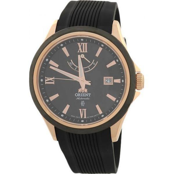 Orient Orient FD0K001B (FFD0K001B)  FFD0K001B механические мужские часы черный циферблат, браслет  — вид спереди