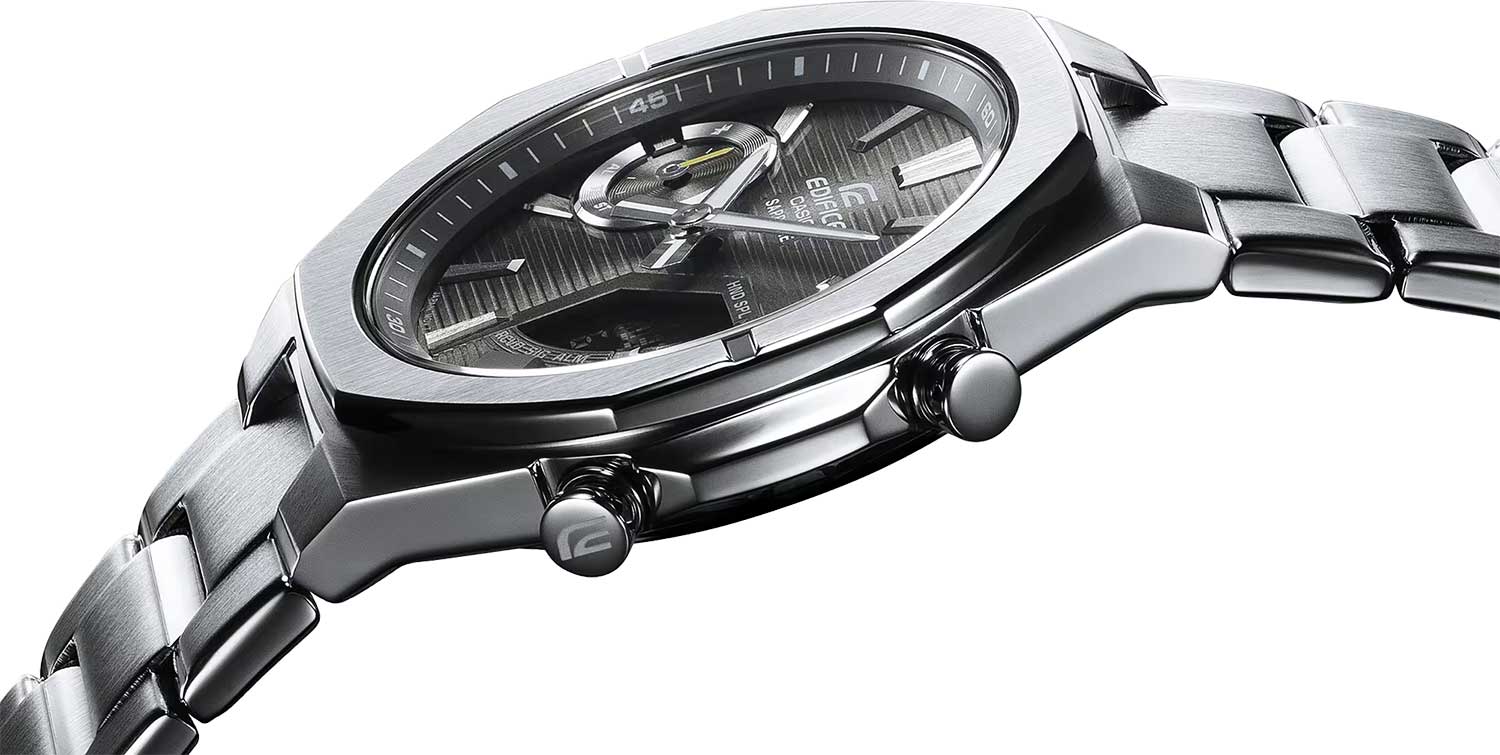 Casio Casio Edifice ECB-S10D-8A, edifice япония мужские часы на браслете нержавеющая сталь боковой вид