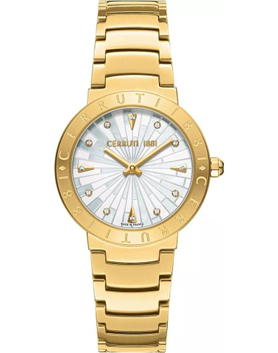 Cerruti 1881 Cerruti 1881 Filiano CIWLG0073802  CIWLG0073802 кварцевые женские часы белый циферблат, браслет нержавеющая сталь с ip-покрытием — вид спереди