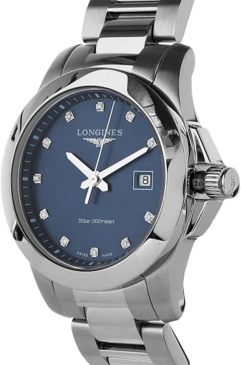 Longines Longines Conquest L3.376.4.97.6, conquest швейцария женские часы на браслете нержавеющая сталь боковой вид