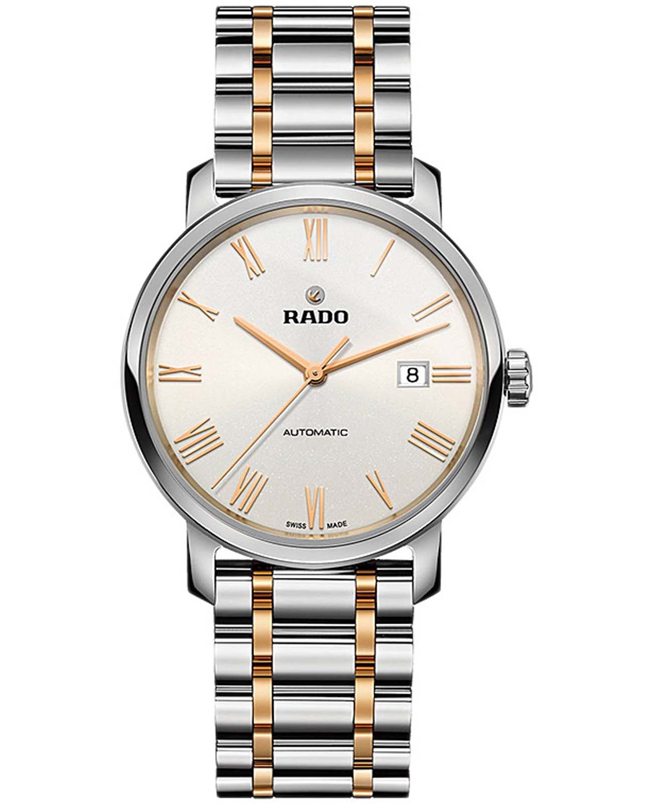 Rado Rado Diamaster R14077123 Automatic R14077123 механические мужские часы бежевый циферблат, браслет нержавеющая сталь с pvd-покрытием — вид спереди