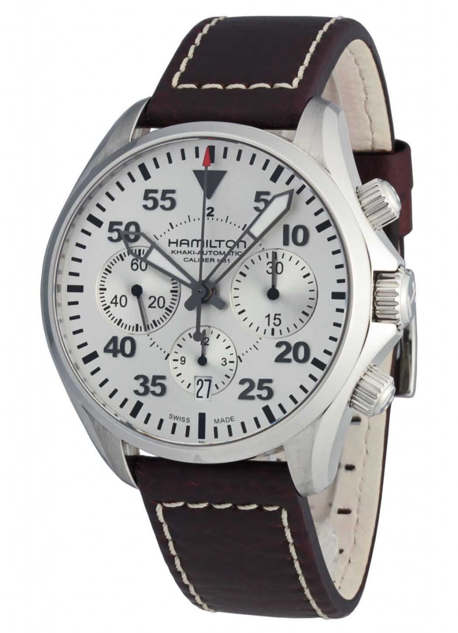 Оригинальные часы Hamilton Hamilton Khaki Aviation Pilot Pioneer Auto Chrono H64666555 механические калибр механизма h-31 общий вид