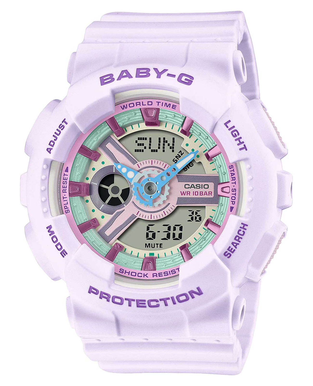 Casio Casio Baby-G BA-110XPM-6ADR  BA-110XPM-6ADR кварцевые женские часы  циферблат, браслет пластик — вид спереди