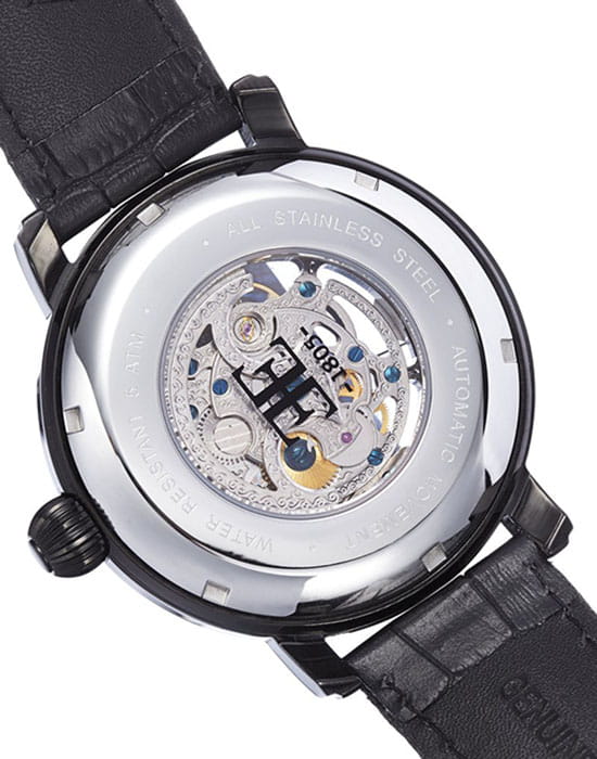 Earnshaw Earnshaw ES-8011-08,  англия мужские часы на браслете кожаный боковой вид