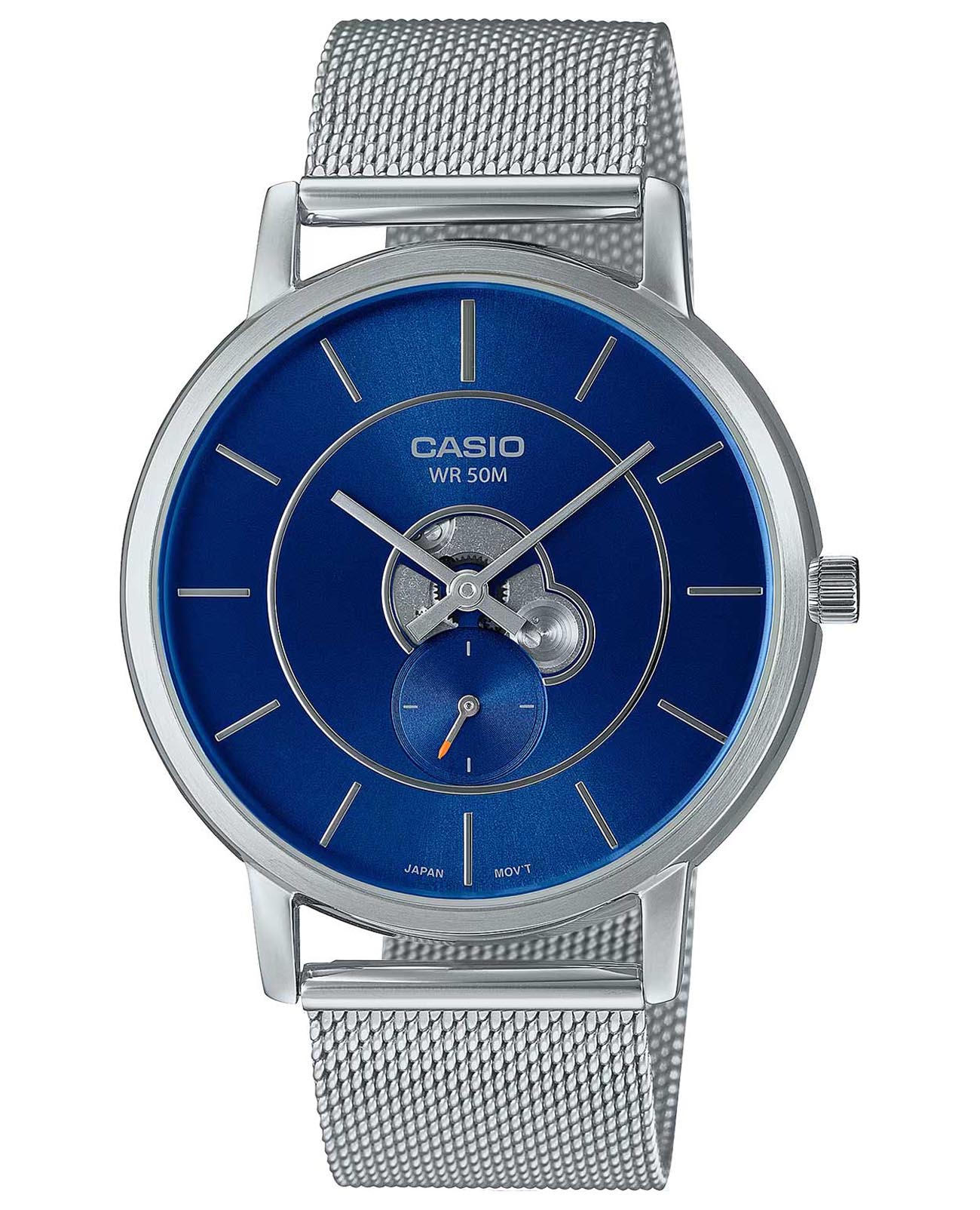 Casio Casio Collection MTP-B130M-2AVDF (MTP-B130M-2A)  MTP-B130M-2A кварцевые мужские часы синий циферблат, браслет нержавеющая сталь — вид спереди