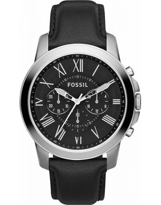 Fossil Fossil Georgia  FS4812  FS4812 кварцевые мужские часы черный циферблат, браслет кожа + текстиль — вид спереди