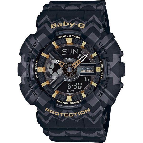 Casio Casio Baby-G BA-110TP-1A  BA-110TP-1A кварцевые женские часы черный циферблат, браслет пластик — вид спереди