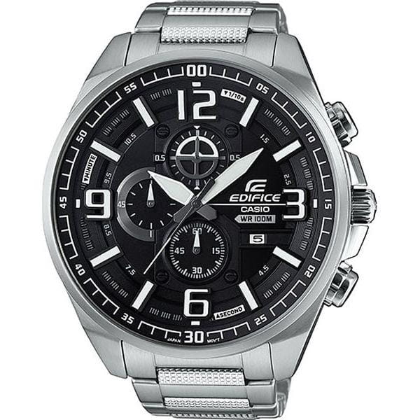 Casio Casio Edifice EFR-555D-1A EFR EFR-555D-1A кварцевые мужские часы черный циферблат, браслет  — вид спереди