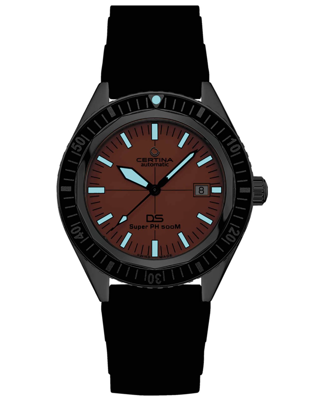 Certina Certina DS Super PH500M C037.407.17.280.10, heritage швейцария мужские часы на браслете каучук боковой вид