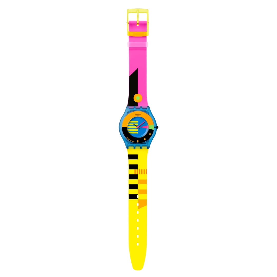 Оригинальные часы Swatch Swatch Neon Flumotions SS08S101 кварцевые калибр механизма  общий вид
