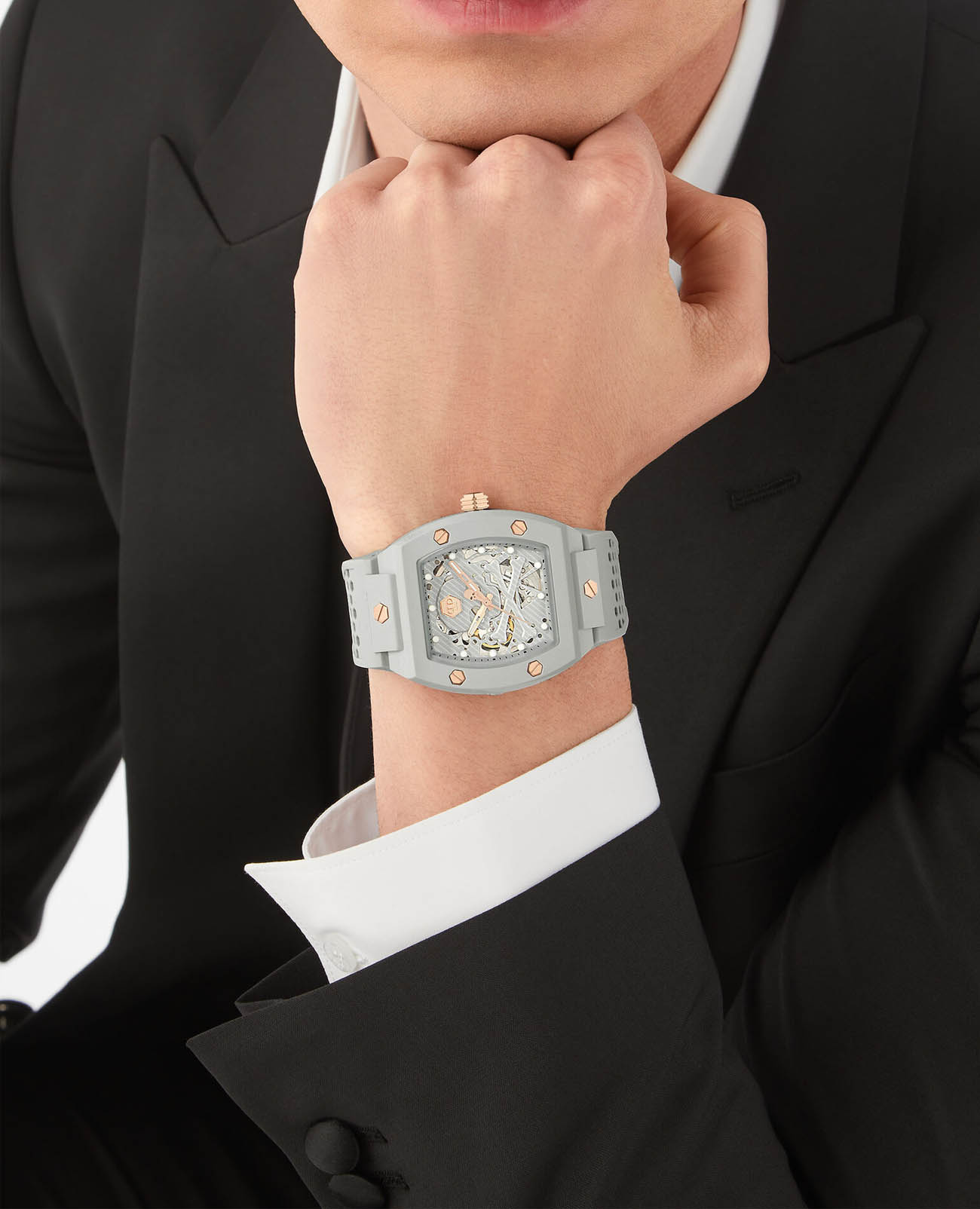 Philipp Plein Philipp Plein The Skeleton Ecoceramic PWVBA0123 , наручные мужские часы фото под углом