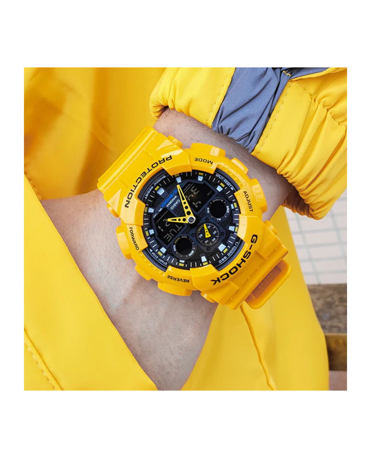 Casio Casio G-Shock GA-100A-9ADR (GA-100A-9A) GA-100, наручные мужские часы фото под углом