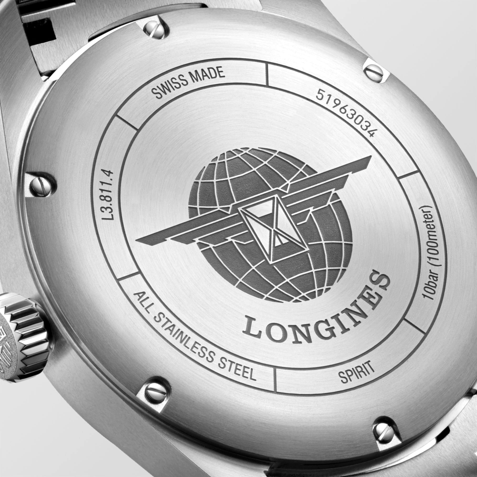Longines Longines Spirit Prestige Edition L3.811.4.53.9  — детали корпуса и нержавеющая сталь