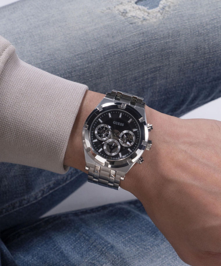 Guess Guess GW0260G1 кварцевые мужские часы часы крупный план черный циферблата