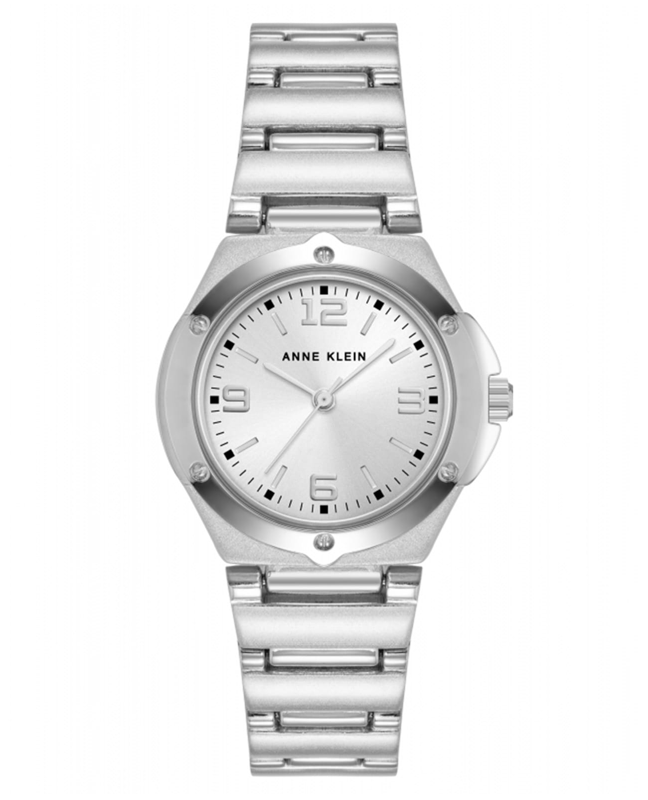 Anne Klein Anne Klein Metals 8655SISV  8655SISV кварцевые женские часы белый циферблат, браслет нержавеющая сталь — вид спереди