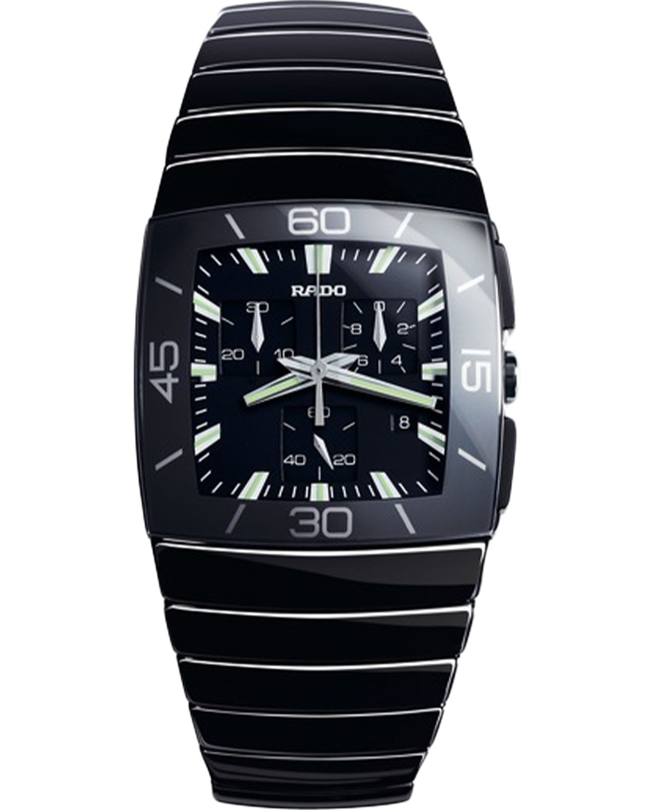 Rado Rado Sintra R13477172  R13477172 кварцевые мужские часы черный циферблат, браслет высокотехнологичная керамика — вид спереди