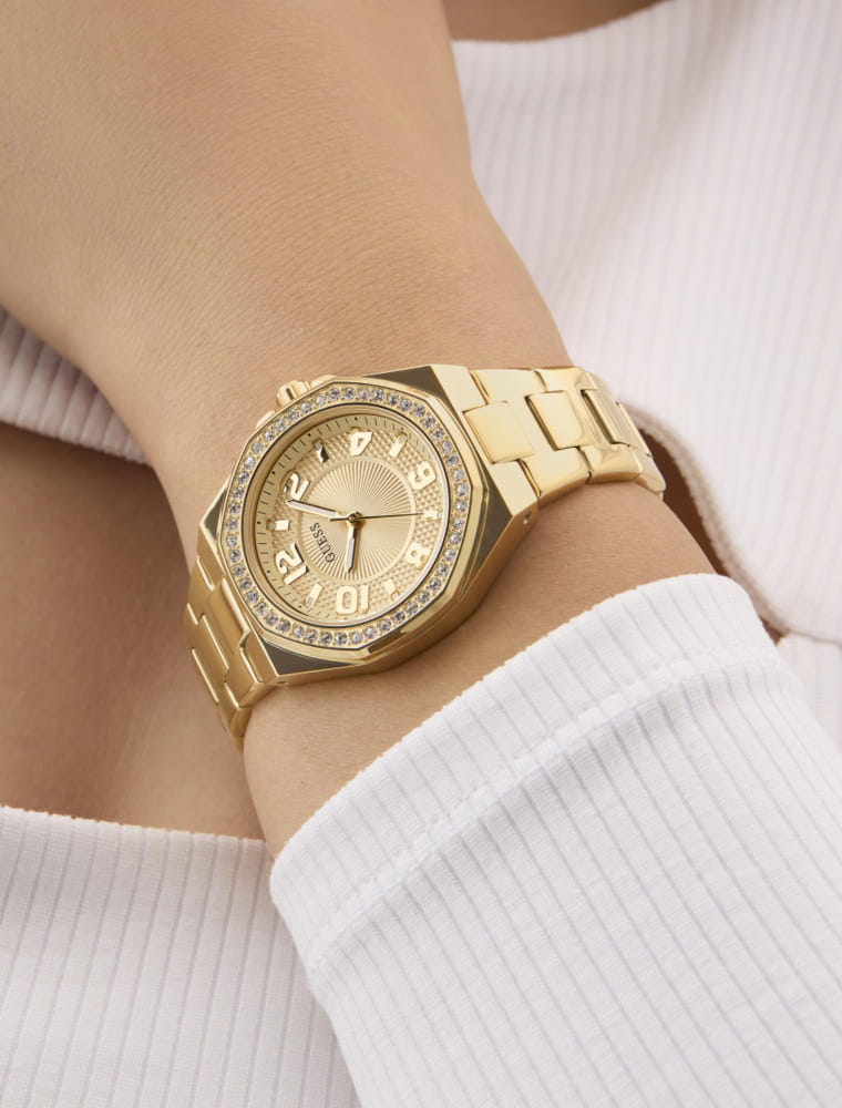 Guess Guess Sport Contessa GW0877L2 кварцевые женские часы часы крупный план золотой циферблата