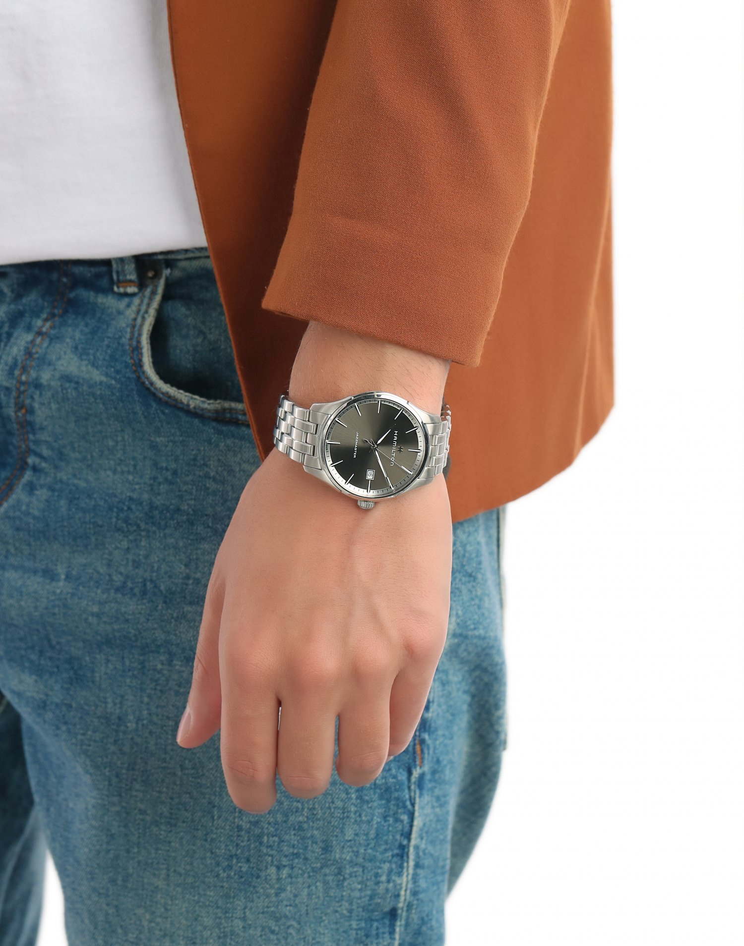 Оригинальные часы Hamilton Hamilton Jazzmaster Gent Quartz H32451181 кварцевые калибр механизма f06.111 общий вид