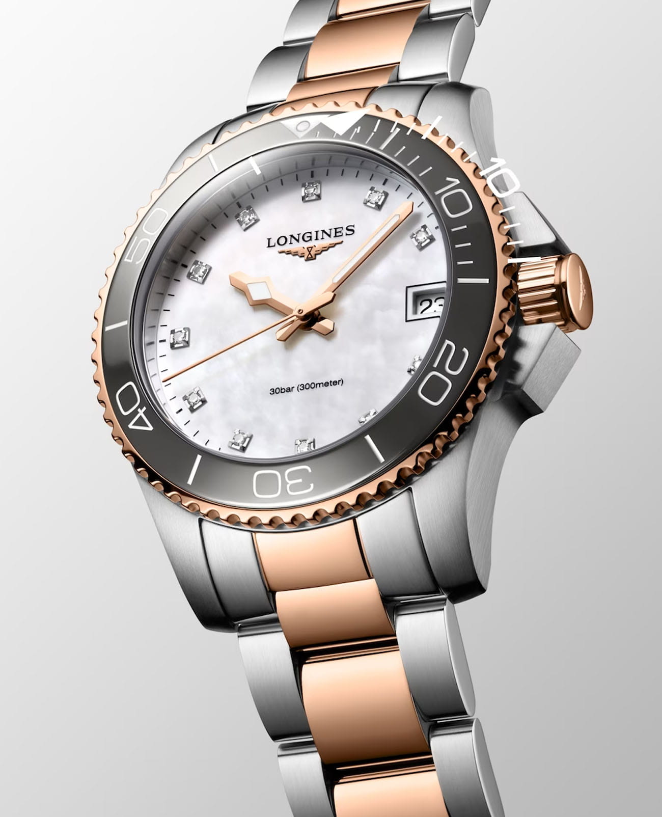 Оригинальные часы Longines Longines HydroConquest L3.370.3.89.6 кварцевые калибр механизма  общий вид