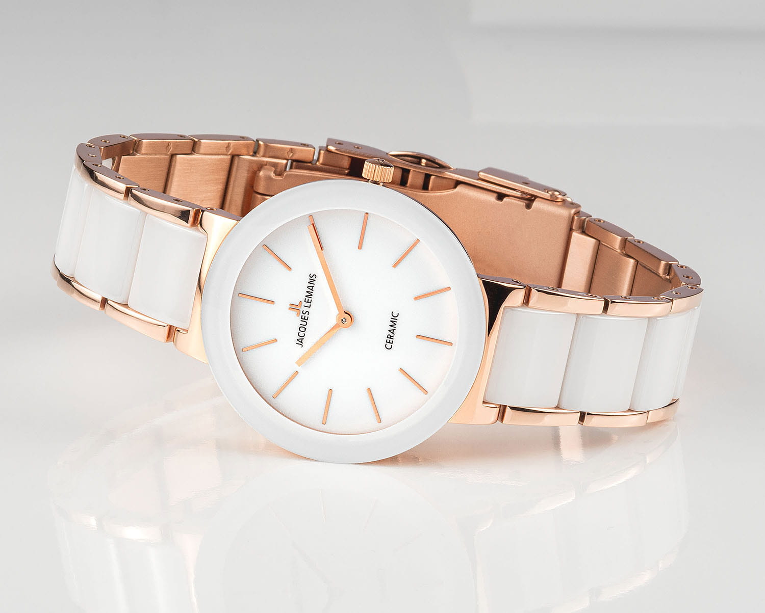 Jacques Lemans Jacques Lemans High Tech Ceramic 42-8D мужские часы белый циферблат на запястье