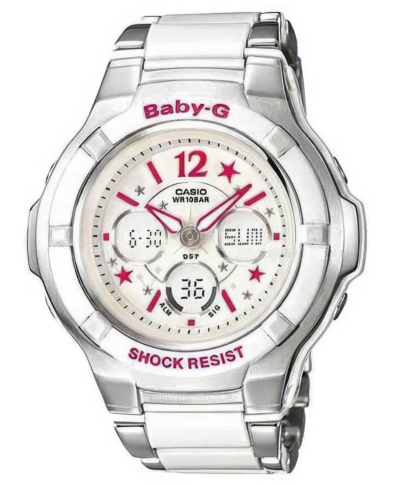 Casio Casio Baby-G BGA-120C-7B2  BGA-120C-7B2 кварцевые женские часы  циферблат, браслет пластик — вид спереди