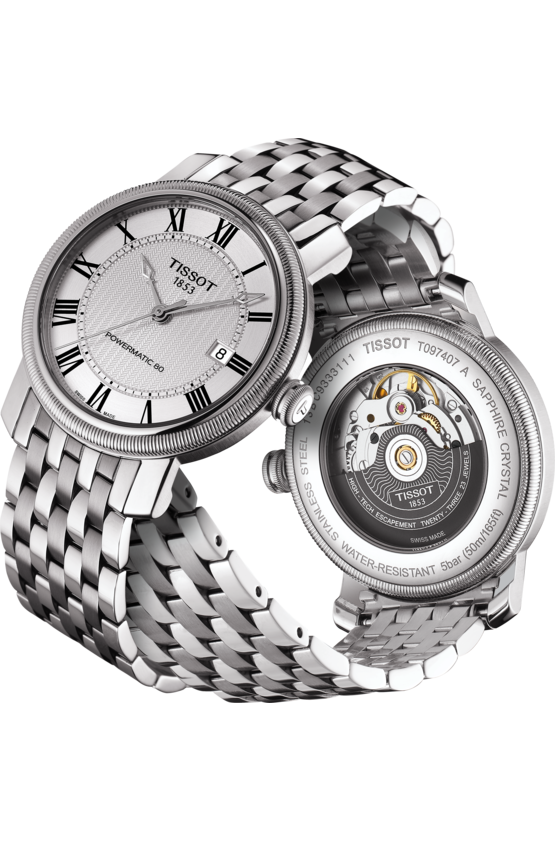 Tissot Tissot Bridgeport Powermatic 80 T097.407.11.033.00, t-classic швейцария мужские часы на браслете  боковой вид