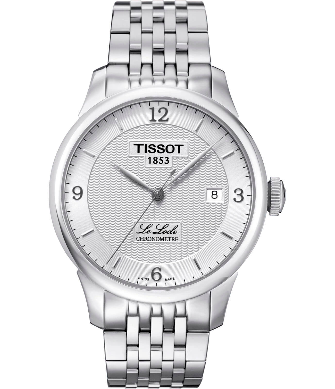 Tissot Tissot Le Locle Automatic COSC T006.408.11.037.00 Le Locle Automatic T0064081103700 механические мужские часы белый циферблат, браслет нержавеющая сталь — вид спереди