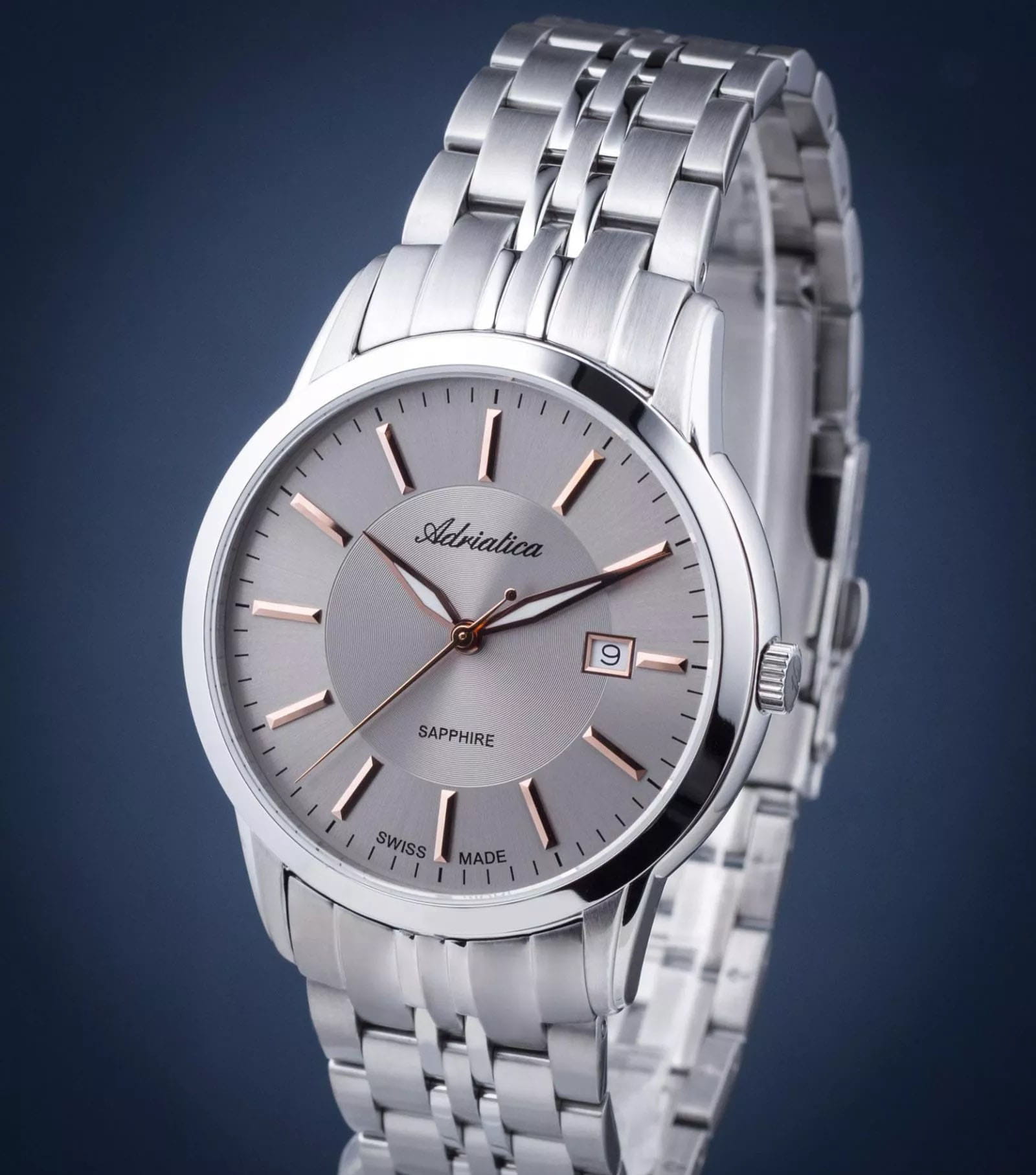 Adriatica Adriatica Essence A8306.51R7Q,  швейцария мужские часы на браслете нержавеющая сталь боковой вид