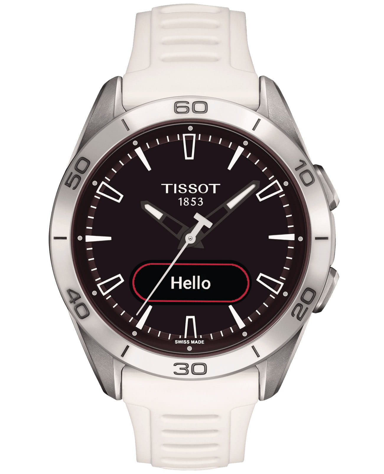 Tissot Tissot T-Touch Connect Sport T153.420.47.051.03 T Touch T1534204705103 кварцевые мужские часы черный циферблат, браслет силикон — вид спереди