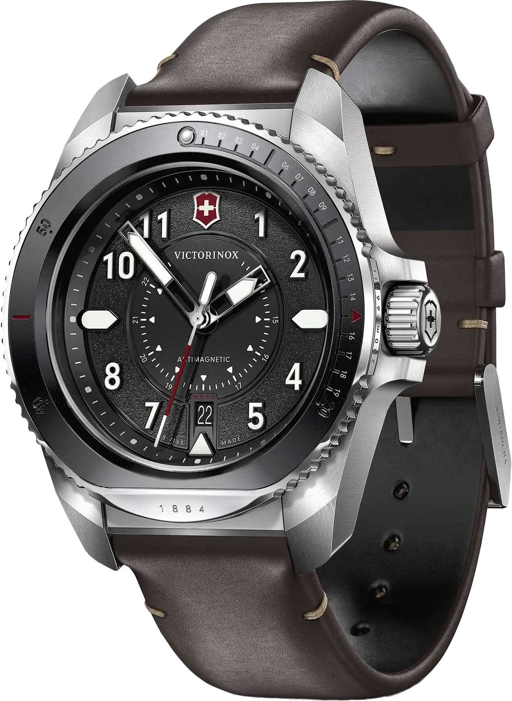 Victorinox Victorinox Journey 1884 241976.1,  швейцария мужские часы на браслете кожаный боковой вид