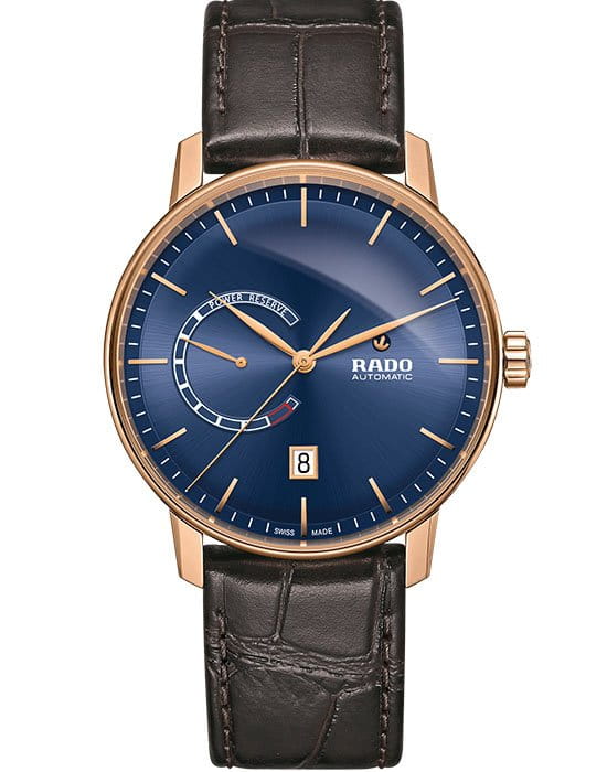 Rado Rado Coupole Classic Automatic R22879205 Classic R22879205 механические мужские часы синий циферблат, браслет кожаный — вид спереди