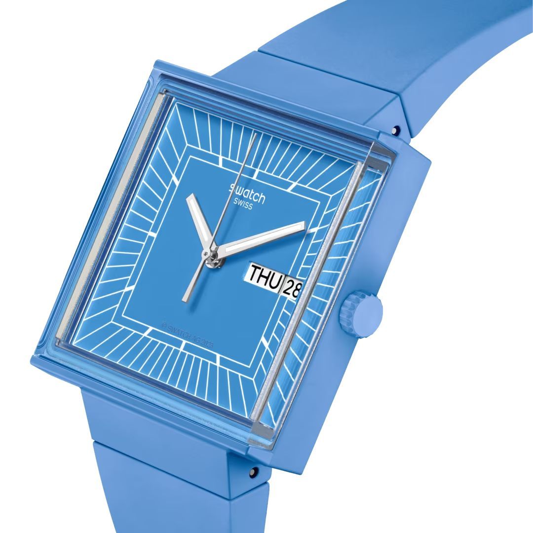 Swatch Swatch Square Bioceramic Standard SO34S700 , наручные женские часы фото под углом