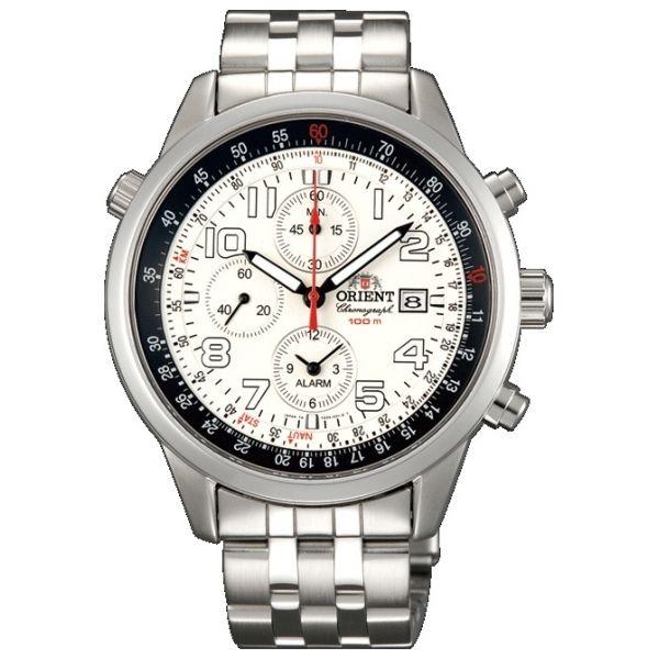 Orient Orient TD09008W (FTD09008W)  FTD09008W кварцевые мужские часы белый циферблат, браслет 18-каратное желтое золото — вид спереди