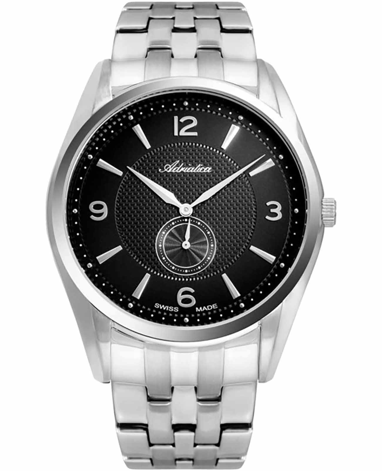 Adriatica Adriatica Premiere A8279.5154Q  A8279.5154Q кварцевые мужские часы серый циферблат, браслет нержавеющая сталь — вид спереди