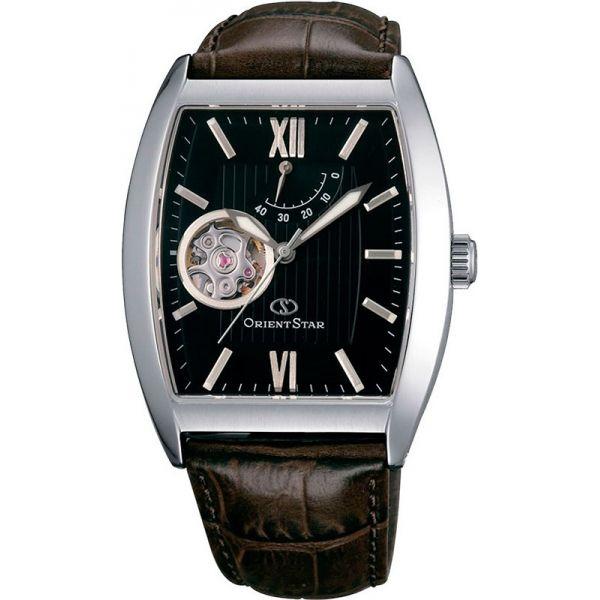 Orient Orient DAAA003B (SDAAA003B)  SDAAA003B  мужские часы черный циферблат, браслет кожаный — вид спереди