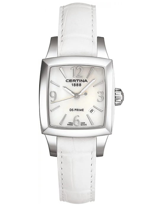 Certina Certina Certina DS Prime Shape C004.310.16.117.00  C0043101611700 кварцевые женские часы серый циферблат, браслет кожаный — вид спереди