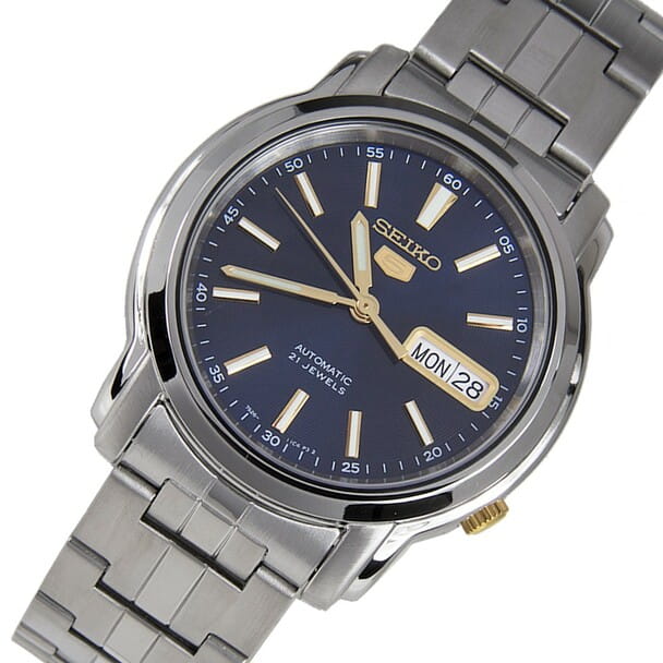 Seiko Seiko 5 Regular SNKL79K1, 5 regular япония мужские часы на браслете нержавеющая сталь боковой вид