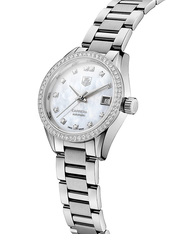 TAG Heuer TAG Heuer Carrera WAR2415.BA0776, carrera швейцария женские часы на браслете нержавеющая сталь боковой вид