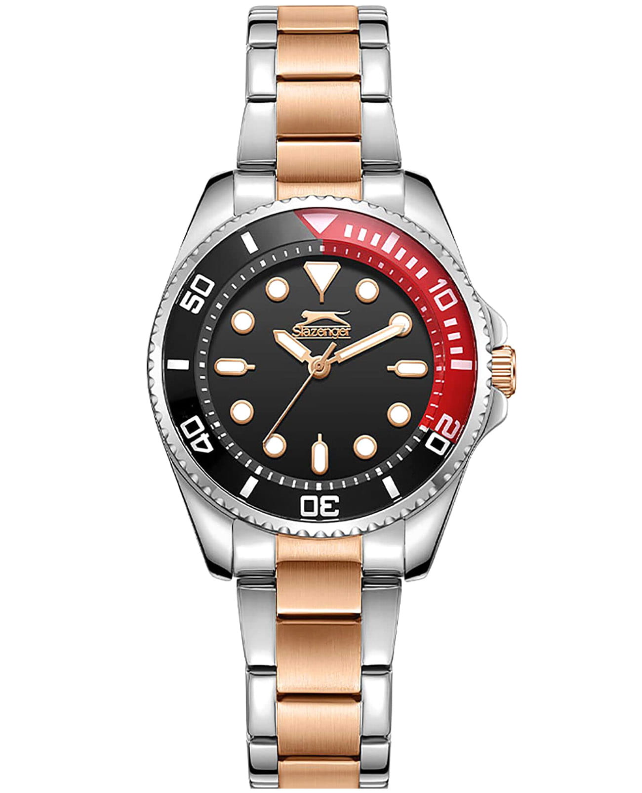 Slazenger Slazenger SL.09.2353.3.03  SL.09.2353.3.03 кварцевые женские часы черный циферблат, браслет суперметалл с ip покрытием — вид спереди