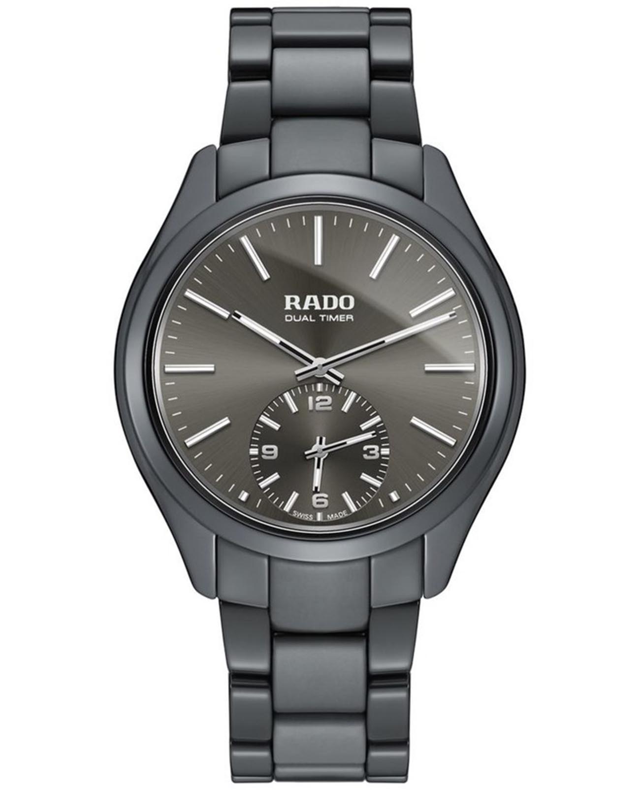 Rado Rado Hyperchrome Touch Dual Timer R32103182  R32103182 кварцевые мужские часы серый циферблат, браслет высокотехнологичная керамика — вид спереди