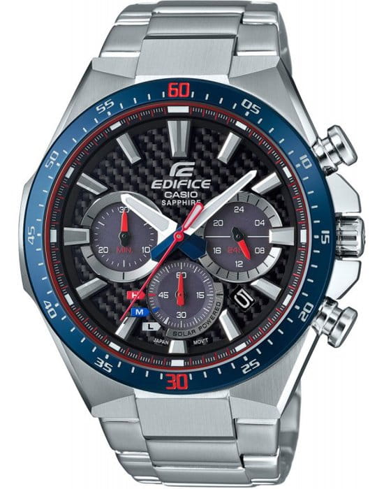 Casio Casio Edifice EFS-S520TR-1A EFS EFS-S520TR-1A кварцевые мужские часы серый циферблат, браслет нержавеющая сталь — вид спереди