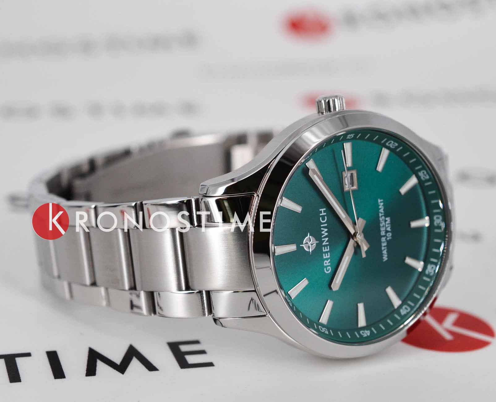 Greenwich Greenwich Helm GW 041.10.37,  англия мужские часы на браслете нержавеющая сталь боковой вид