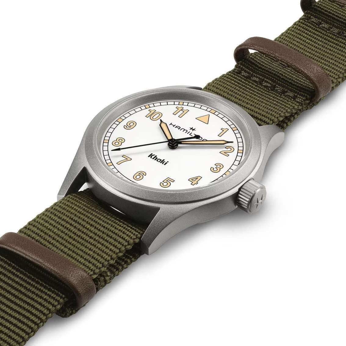Hamilton Hamilton Khaki Field Quartz 38mm H69401910, khaki field швейцария мужские часы на браслете тканевый боковой вид
