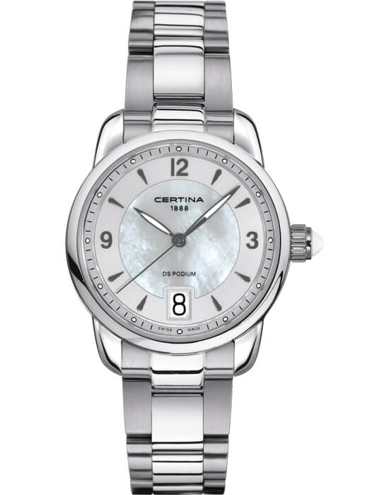 Certina Certina C025.210.11.117.00  C0252101111700 кварцевые женские часы перламутровый циферблат, браслет нержавеющая сталь — вид спереди