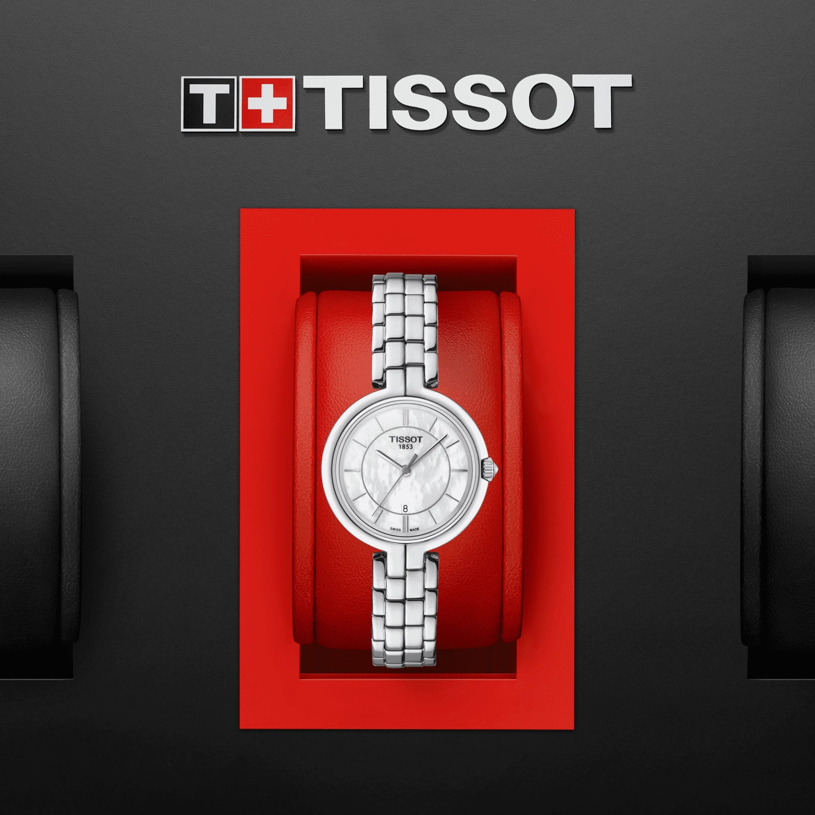 Tissot Tissot Flamingo T094.210.11.111.00 кварцевые женские часы часы крупный план перламутровый циферблата